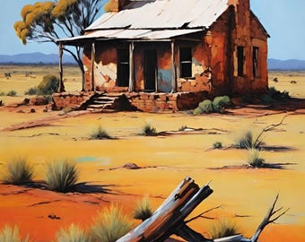 The Old Homestead - Abstract Painting - Instant Download