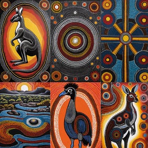 6 Australian Aboriginal Paintings