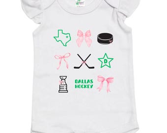 Girl Baby Dallas Stars Flutter Sleeve Onesie