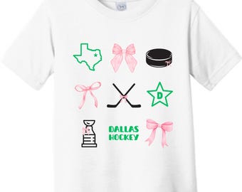 Girl Youth Toddler Dallas Stars Hockey Tee TShirt Long Sleeve/Short Sleeve