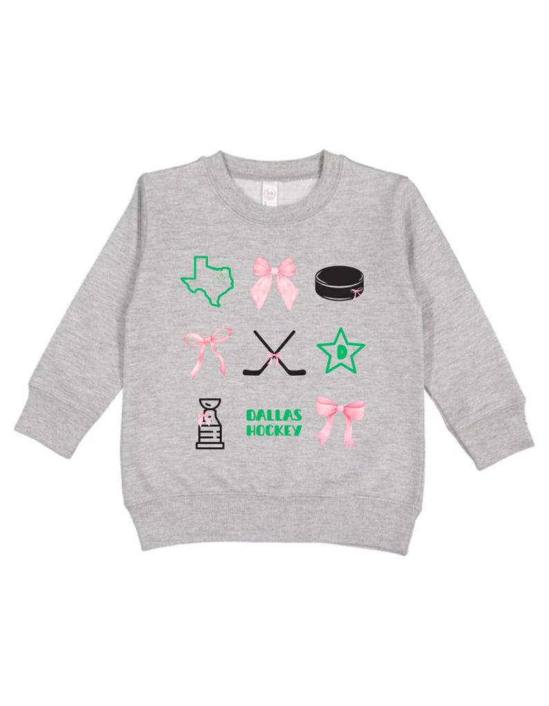 Girl Toddler Dallas Stars Hockey Sweater Sweatshirt Pullover Gray