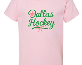 Girl Youth Toddler Pink Dallas Stars Hockey Tee TShirt Long Sleeve/Short Sleeve