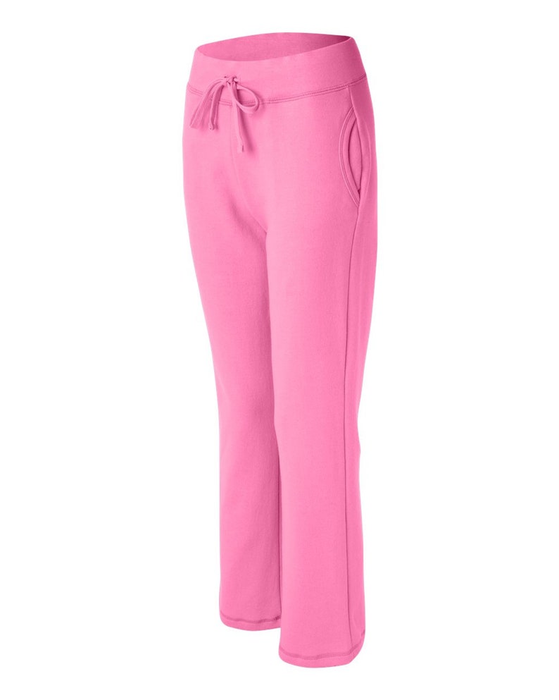 Blank Gildan 18400FL Pink/Azalea Ladies Open Bottom Sweatpants | Etsy