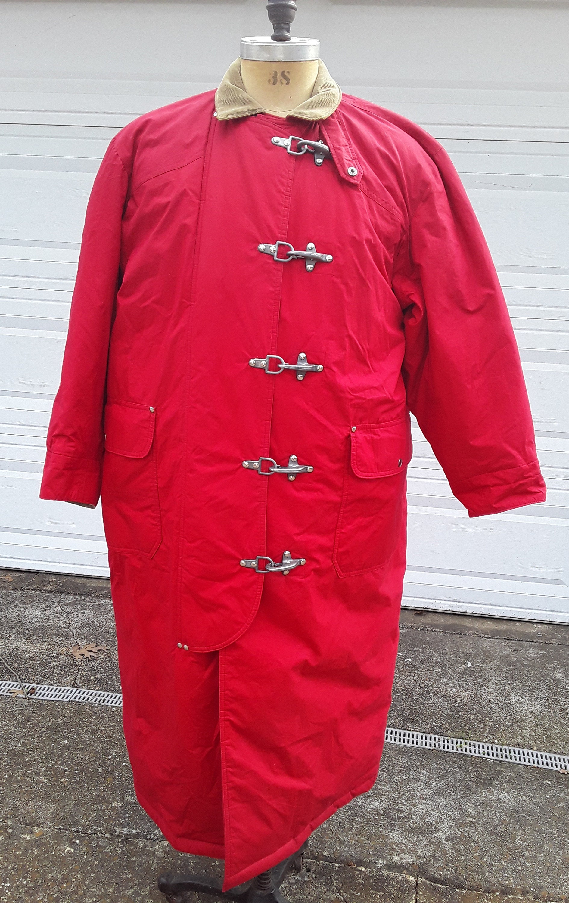 Ralph Lauren Down Filled Red Fireman's Coat Lobster Clasps