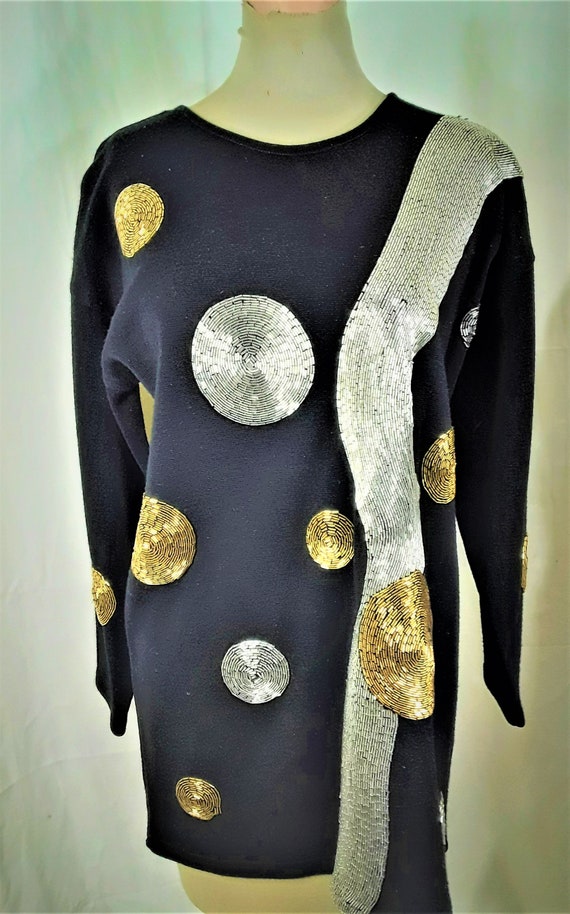 Judy Jetson Space Age Design Black Marino Wool Swe