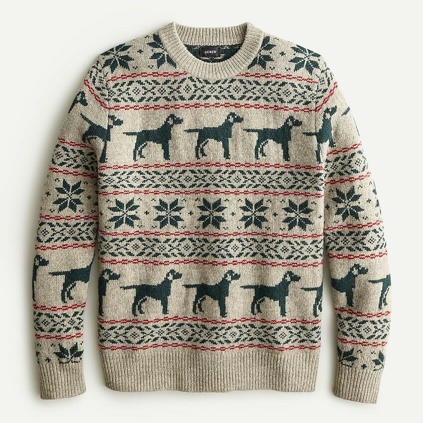 J Crew Fair Isle NORDIC DOG SWEATER 