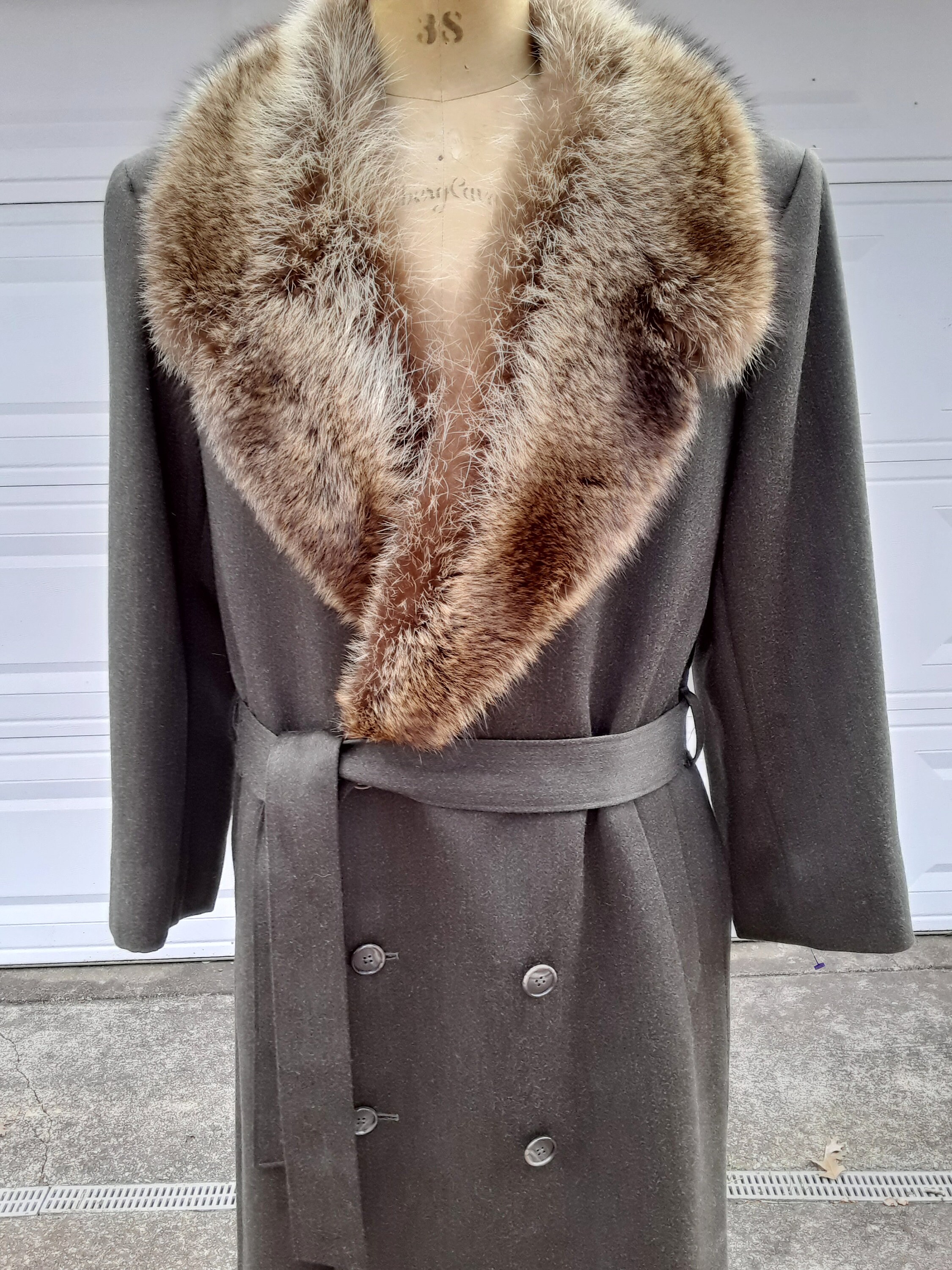 mens fur collar topcoat