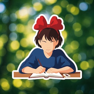 Kikis Lieferservice Aufkleber | Tagebuch Kiki | Studio Ghibli Vinyl Aufkleber | Wasserdichter Anime Aufkleber | Laptop Aufkleber