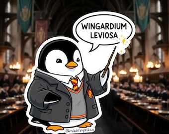 Cute Hogwarts Penguin Sticker - 2.5" Waterproof Vinyl Decal - Harry Potter Inspired - Laptop Water Bottle Sticker