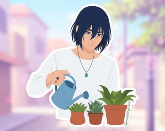 Howl's Moving Castle Sticker | Anime Plant Lover Decal | Waterproof Matte Vinyl Sticker | Laptop, Hydroflask, Journal | Ghibli Gift
