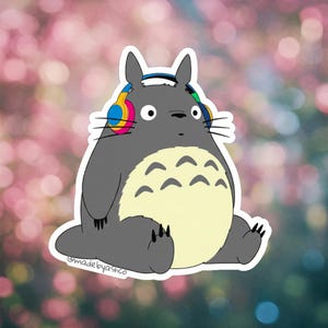 2.5&quot; Totoro Sticker - Lofi Vibes | Waterproof Vinyl Decal | Anime Studio Ghibli Inspired | Laptop Water Bottle Sticker