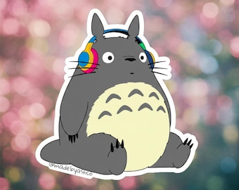 2.5" Totoro Sticker - Lofi Vibes | Waterproof Vinyl Decal | Anime Studio Ghibli Inspired | Laptop Water Bottle Sticker