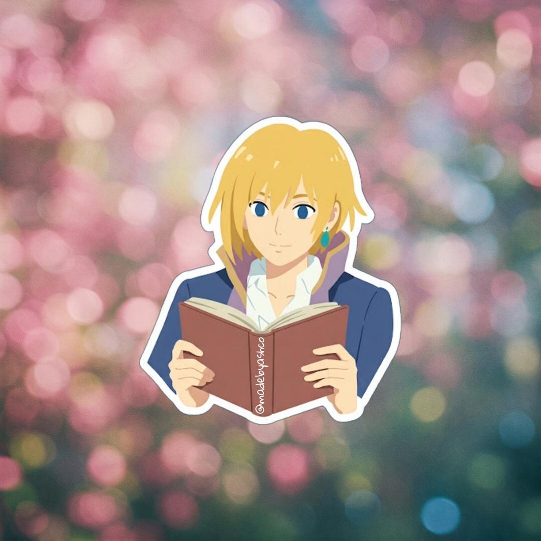 Howl's Moving Castle Sticker | Howl Reading Book | Waterproof Anime ...