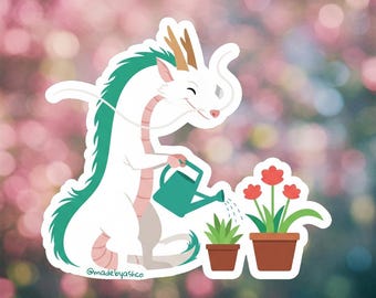 Cute Haku Spirited Away Vinyl Sticker - Waterproof, Durable, Anime Dragon Decal for Water Bottles, Laptops, and More!