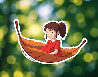 Spirited Away Sticker | Arietty Leaf Boat Vinyl Decal | Studio Ghibli Waterproof Anime Sticker