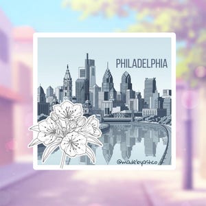 Philadelphia Sticker - Vinyl Waterproof Decal - Philly Skyline - Pennsylvania Gift