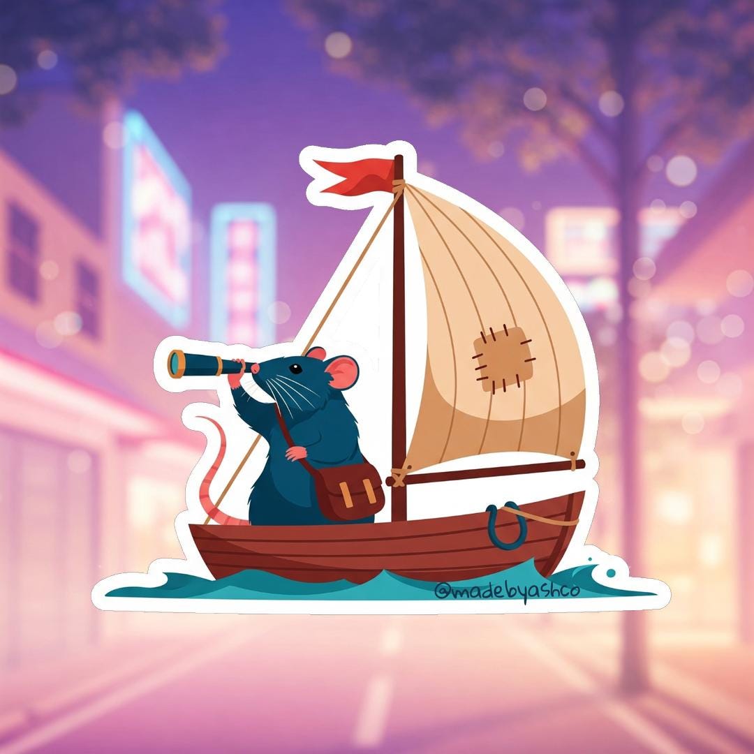 Nautical Rats Rat Sailor Sticker - 2.5