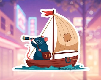 Rat Sailor Sticker - 2.5" Waterproof Vinyl - Cute Nautical Decal
