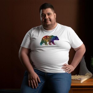LGBT Bear Logo T-Shirt - Aesthetic Gay Bear Design - Queer Bear Pride Shirt - Minimalist Bear Art - LGBTQ+ Bear Community Apparel