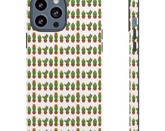 coque de portable cactus mignon | Coque amusante motif succulente pour iPhone et Android | Cadeau Kawaii pour amoureux des plantes du désert | Accessoire esthétique cactus pour téléphone