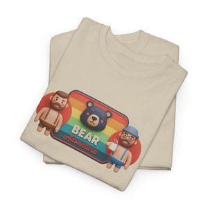 Bear Adventure LGBT T-Shirt - Gay Bear Pride Shirt for Men - Daddy Bear Graphic Tee - Two Men and Bear Logo Shirt - LGBTQ Gift for Him