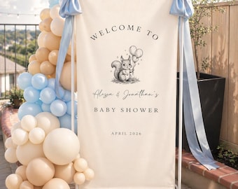 Custom Fabric Baby Shower Welcome Sign, Fabric Baby Shower Sign, Hello Baby Sign, Baby Shower Decorations, baby boy, Oh Baby Welcome Sign