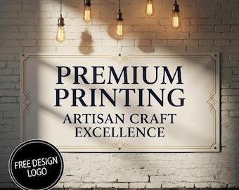 Large Custom Logo Canvas Banner: XL Trade Show Sign With Your Logo, Market Display,Waterproof Polyester Canvas, High Resolution Print