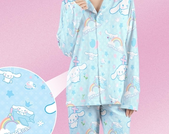 Little Fluffy Puppy Pajamas Set, Japan Kawaii Sleepwear, Japan Character Shirt, Family Matching Pajamas shirt