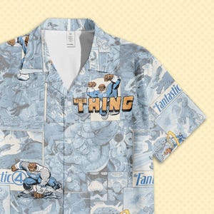 Camicia hawaiana The Thing Fantastic Four, camicia abbottonata Marvel Comics, camicia hawaiana Fantastic Four First Steps Disney Trip