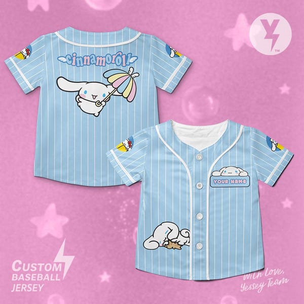 Spersonalizowana koszulka baseballowa z białym szczeniakiem chmurką, koszulka z długouchym szczeniakiem w stylu kawaii dla rodziny, magiczny strój na wakacje, strój na wycieczkę do Disneya.