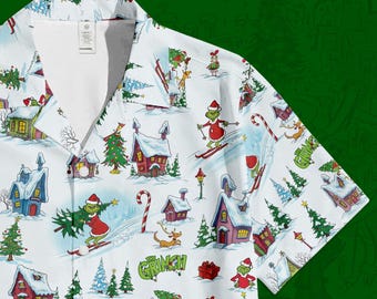 Grinch Christmas Hawaiian Shirt, Grinch Max Dog Cindy Lou Who, Christmas Whoville shirt, The Grinch movie by Dr. Seuss
