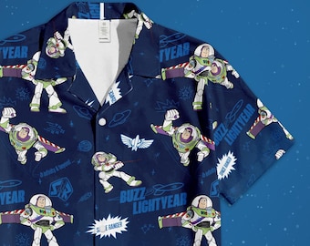 Buzz Lightyear Space Ranger Hawaiian Shirt, Disney Pixar Toy Story Button Up Shirt, Disney Buzz Lightyear Shirt, Toy Story Disney Trip Shirt