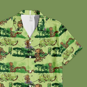 Disney I'm Groot Guardians of the Galaxy Hawaiian Shirt, Groot Marvel Studio Button Up Shirt, Baby Groot Disney Trip Hawaiian Shirt