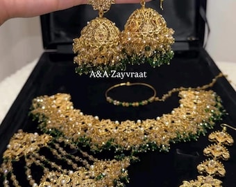 Emerald Green Bridal Set w/ a nose-ring