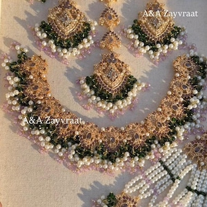 Nauratan bridal set/ Nauratan jewelry/ Pakistani Jewelry/ Bridal wear/ Indian jewelry
