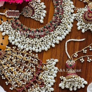 Kundan bridal set/ Nauratan jewelry/ Pakistani Jewelry/ Bridal wear/ Indian jewelry