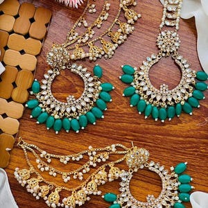 Kundan teeka set/ Nauratan jewelry/ Pakistani Jewelry/ Bridal wear/ Indian jewelry