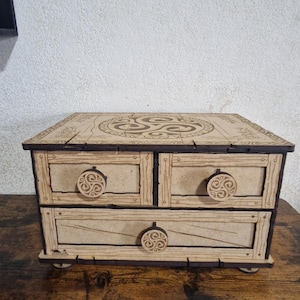 Mini commode triskel, rangement pendule, carte tarot, maquillage, décoration d autel de sorciéres
