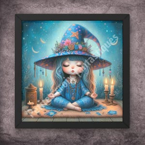 Meditatie (blauwe versie), kruissteekpatroon, downloadbare PDF + OXS voor Saga, volledige dekking