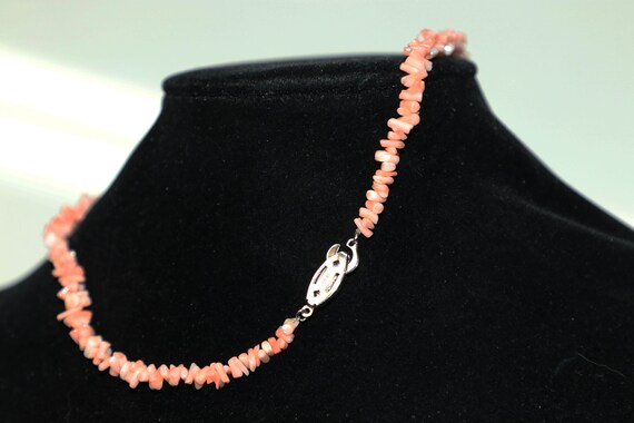 Sautoir Long En Corail Rose « Peau D'ange » - Longueur >90 Cm, Métal Acier Inoxydable, Pendentif Inclus ? | Neuf Sans Emballage