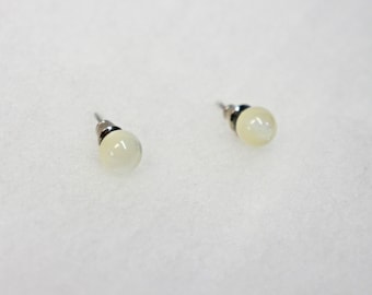 Earrings, Mother of Pearl, Stud, Post, Vintage, Estate, Jewelry, Pierced