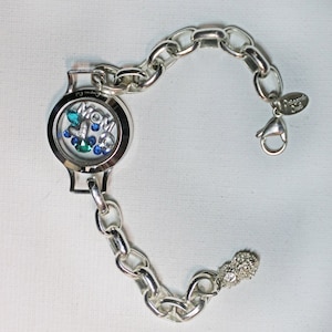 Origami Owl Bracelet, Mom Bracelet, Swarovski Crystals, Signed