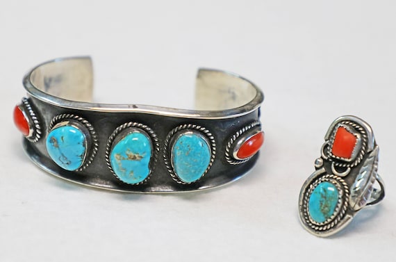 Rare Vintage Coral Native American Jewelry Navajo Sterling Silver Shadow Bracelet Old Cuff Rare Vintage Coral Native American Jewelry Navajo Sterling Silver Shadow Bracelet Old Cuff