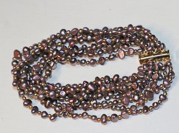 Button Pearl Necklace, Button Pearl Bracelet, Set… - image 3
