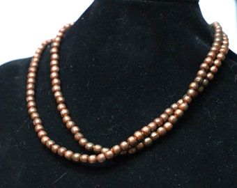 Necklace, Copper, Beaded, Vintage, Jewelry, Patina,