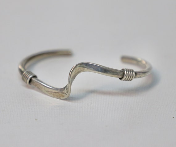 Bracelet, Sterling Silver, Wave, Silver wrapped, … - image 1