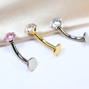 14G Titanium Belly Button Ring, Dainty Threadless Navel Piercing, Minimalist  Push In Belly Ring, Hypoallergenic Body Jewelry.