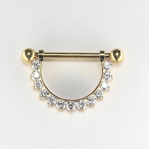 Dangle Crystal Nipple Piercing, Internally Threaded Titanium Nipple Piercing Jewelry, 14g Nipple Barbell Body Jewelry