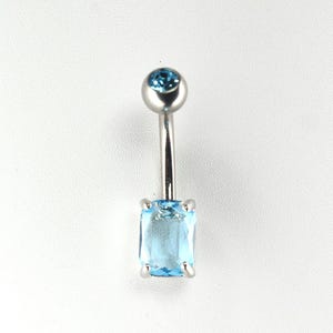Titan Bauchnabel Ring, einfache Art Basic Baby Blau Juwel Bauchnabel Ring Piercing Schmuck, Nabel Piercing Ring