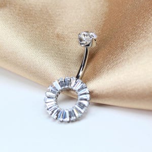 Titan Baguette Edelstein Bauch Ring : 14g Bauchnabelpiercing Schmuck